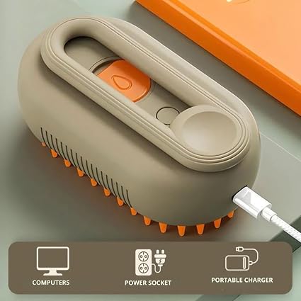 3-in-1 Cat & Dog Grooming Mist Steam Brush , Electric Pet Shedding Comb with Spray