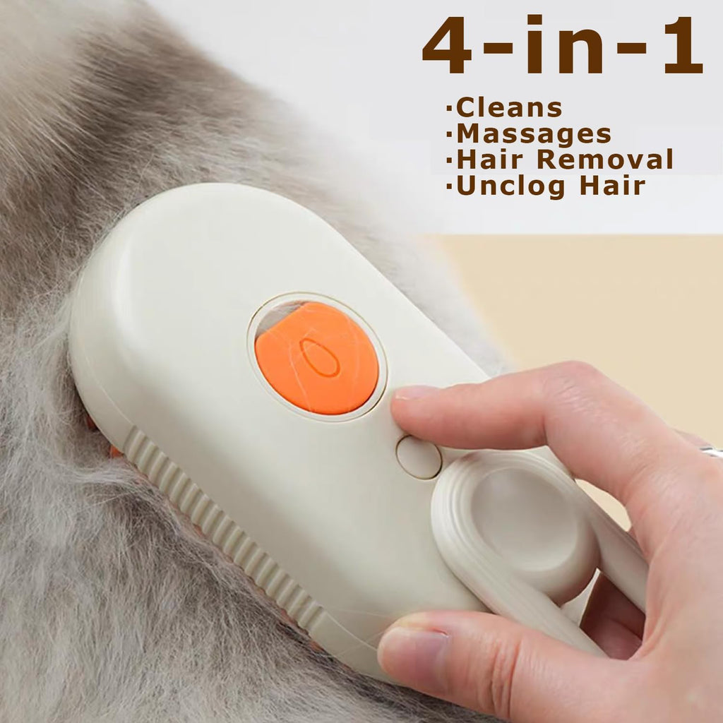 3-in-1 Cat & Dog Grooming Mist Steam Brush , Electric Pet Shedding Comb with Spray