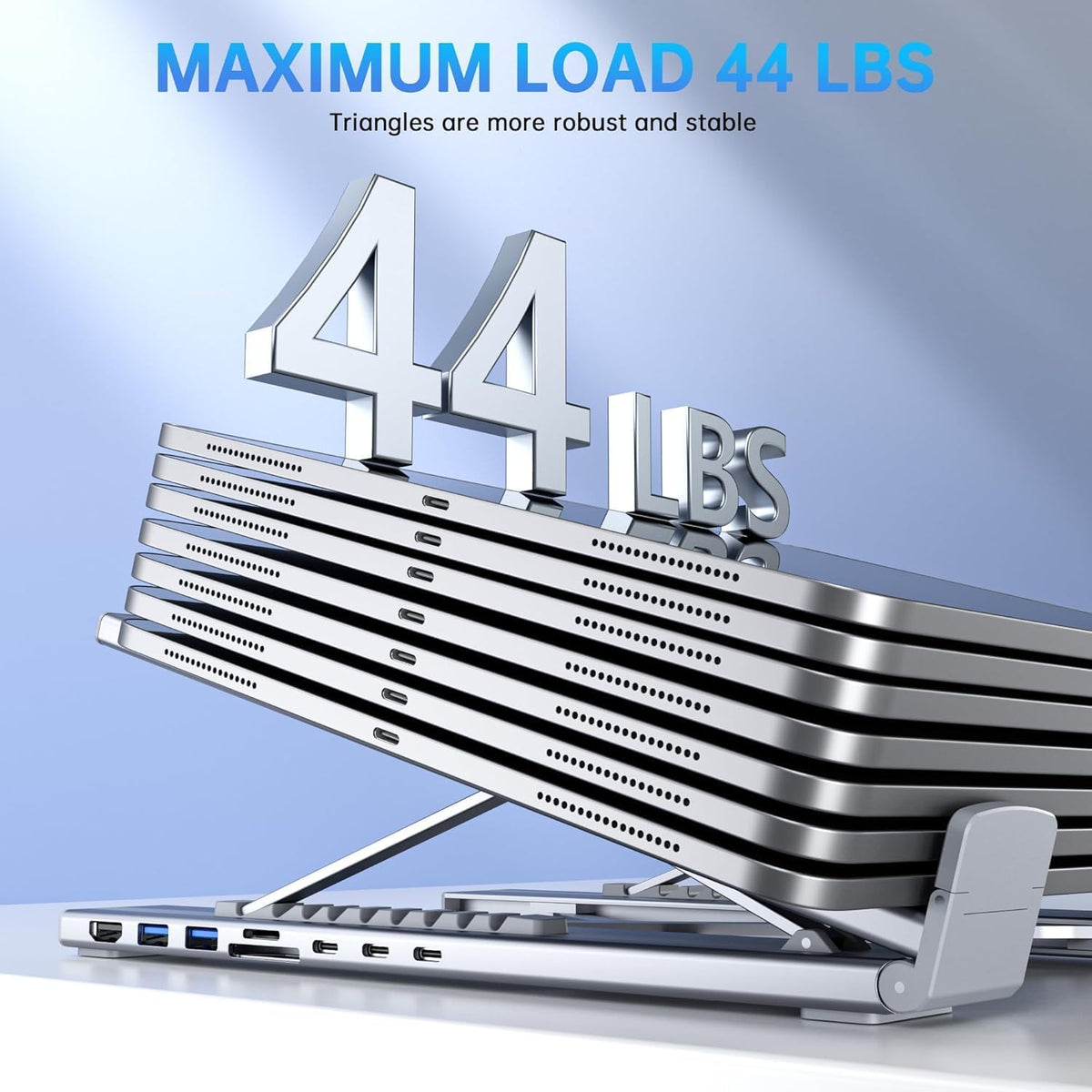 Laptop Stand with Docking Station, 8 in 1 USB C Hub HDMI Portable Laptop Stand